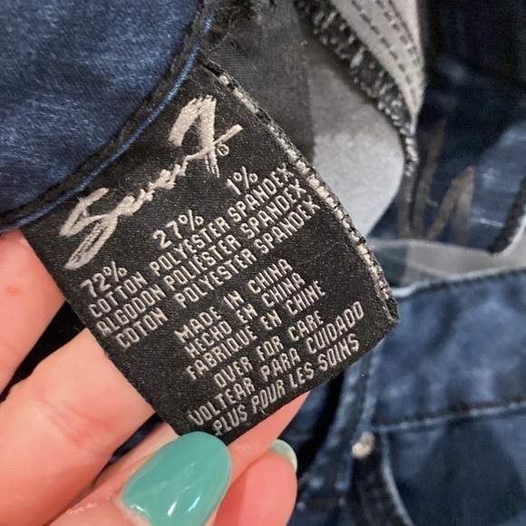 Seven7 Slimming‎ Skinny Jeans y2k with sparkly sequins on back pockets - Picture 7 of 9